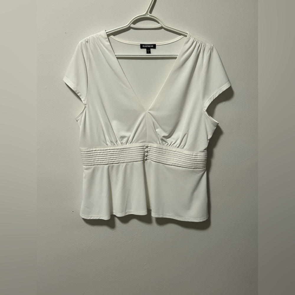 Express Peplum Button Blouse
